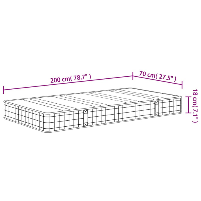 Saltea cu arcuri bonnell, fermitate medie, 70x200 cm - WALTI WALTI