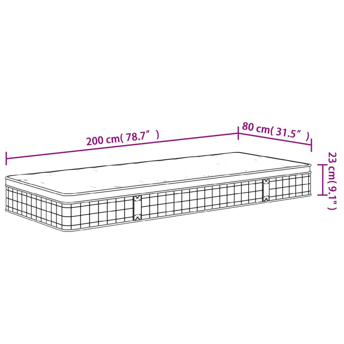 Saltea cu arcuri bonnell, fermitate medie, 80x220 cm - WALTI WALTI