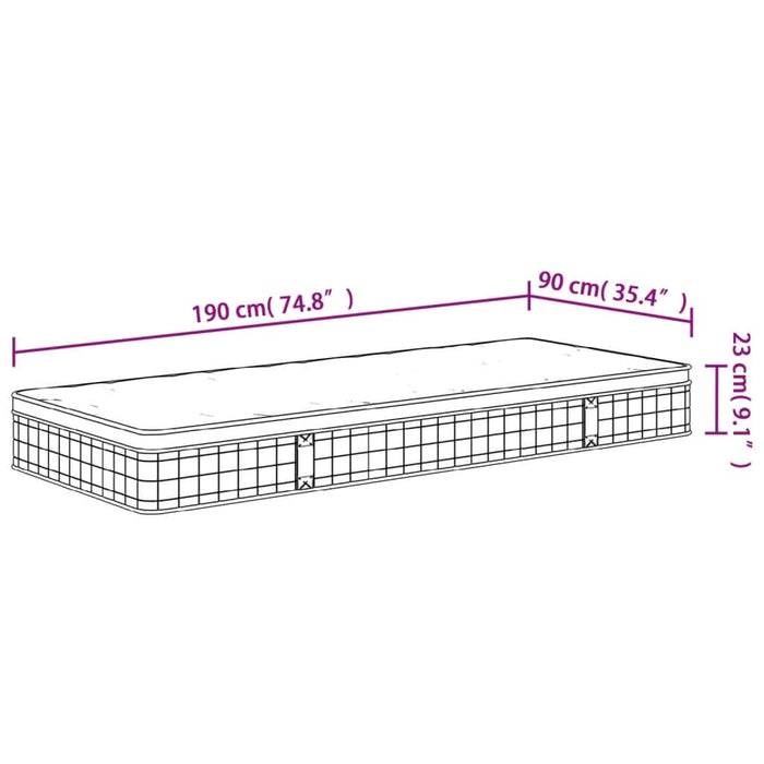Saltea cu arcuri bonnell Single Size, fermitate medie 90x190 cm - WALTI WALTI