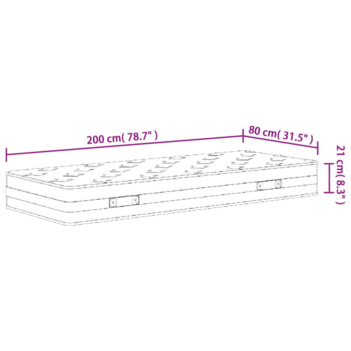 Saltea cu arcuri bonnell, fermitate medie, 80x220 cm - WALTI WALTI