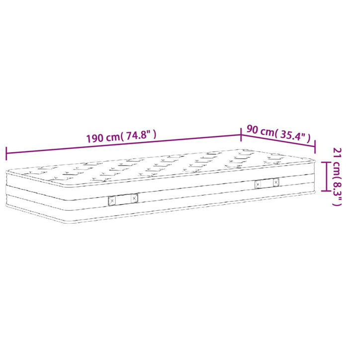 Saltea cu arcuri bonnell Single Size, fermitate medie 90x190 cm - WALTI WALTI