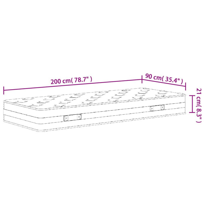 Saltea cu arcuri bonnell, fermitate medie, 90x200 cm - WALTI WALTI