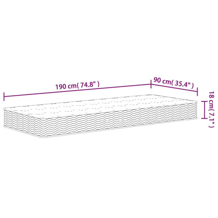 Saltea cu arcuri bonnell Single Size, fermitate medie 90x190 cm - WALTI WALTI