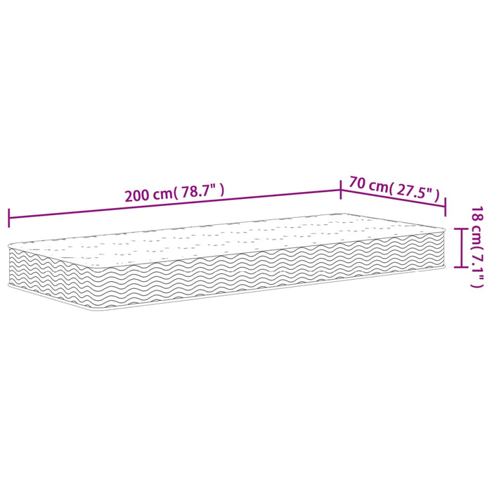 Saltea cu arcuri bonnell, fermitate medie, 70x200 cm - WALTI WALTI