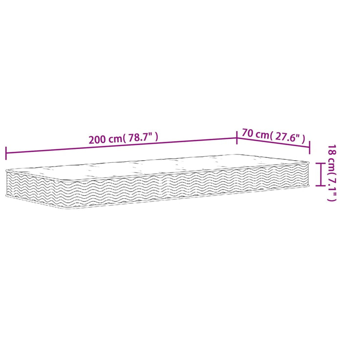 Saltea cu arcuri bonnell, fermitate medie, 70x200 cm WALTI