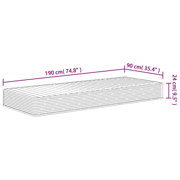 Saltea din spumă Single Size, fermitate medie moale, 90x190 cm - WALTI WALTI
