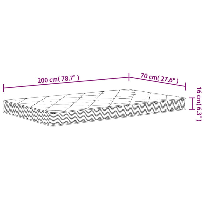 Saltea din spumă, fermitate medie moale, 70x200 cm - WALTI WALTI