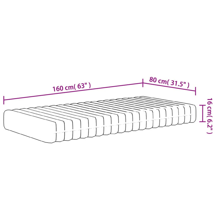 Saltea din spumă pentru copii, fermitate medie moale, 80x160 cm - WALTI WALTI