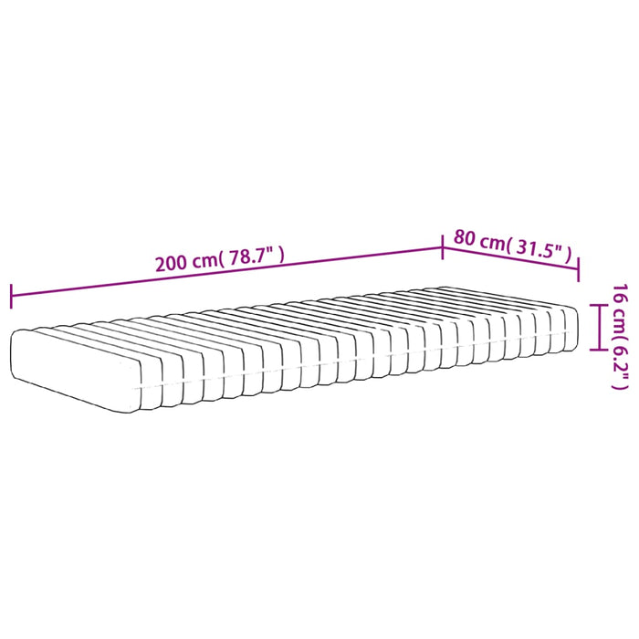 Saltea din spumă, fermitate medie moale, 80x200 cm - WALTI WALTI