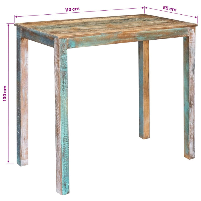 Masă de bar 110 x 55 x 100 cm Lemn recuperat solid Multicolour - WALTI WALTI