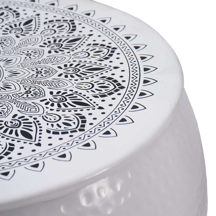 Masă de cafea rotundă ciocănită Alb Ø 55 x 55 cm Aluminiu - WALTI WALTI