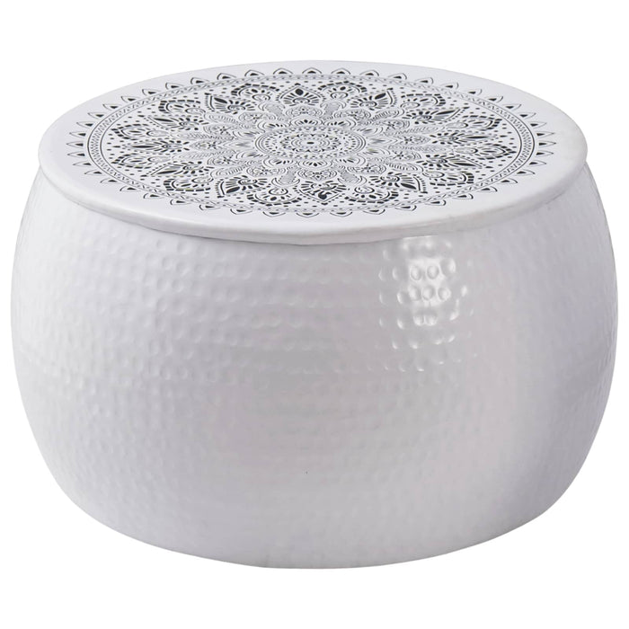 Masă de cafea rotundă ciocănită Alb Ø 55 x 55 cm Aluminiu - WALTI WALTI