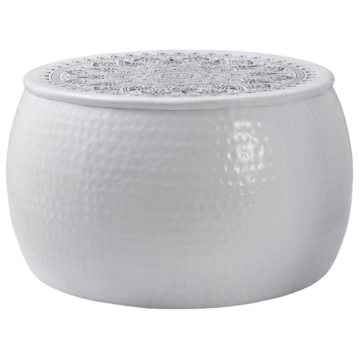 Masă de cafea rotundă ciocănită Alb Ø 55 x 55 cm Aluminiu - WALTI WALTI