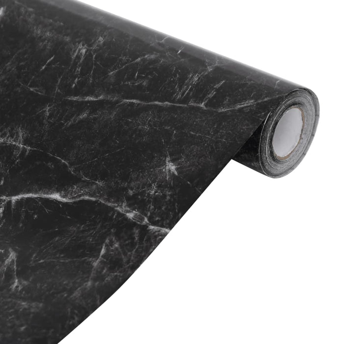 Autocolante pentru mobilier marmură, negru, 90x500 cm, PVC - WALTI WALTI