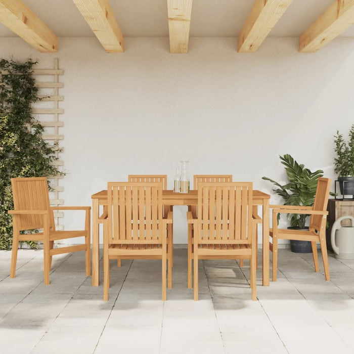 Scaune grădină stivuibile 6 buc. 56,5x57,5x91 cm lemn masiv tec - WALTI WALTI