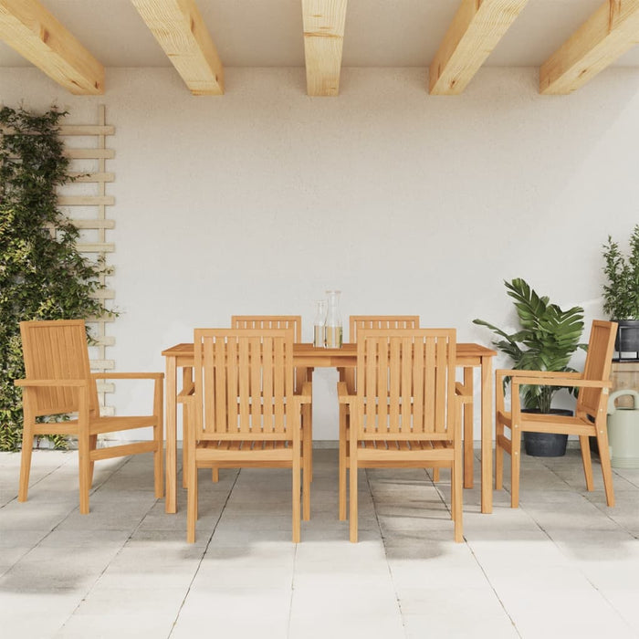 Set mobilier de grădină, 7 piese, lemn masiv de tec WALTI