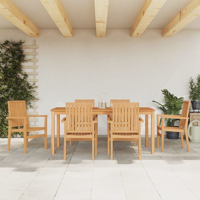 Set mobilier de grădină, 7 piese, lemn masiv de tec WALTI