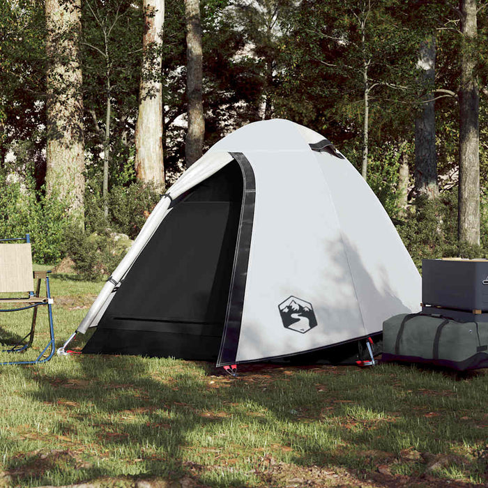 Cort camping cupolă 2 persoane alb, țesătură opacă, impermeabil WALTI