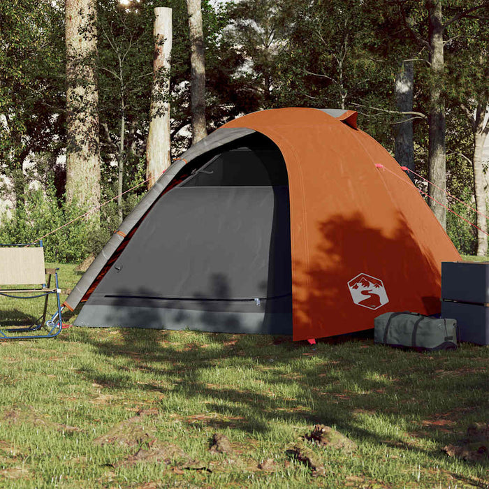 Cort de camping pentru 4 persoane, gri/portocaliu, impermeabil - WALTI WALTI