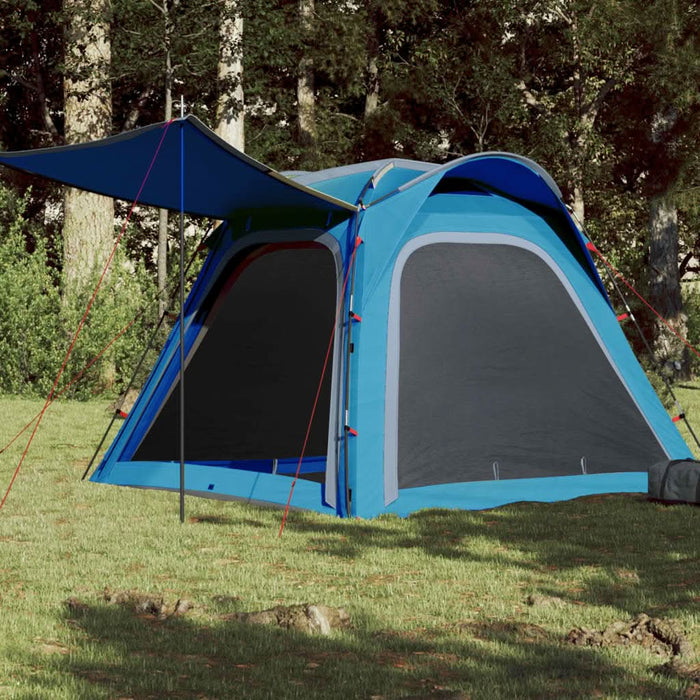 Cort camping, 4 persoane, albastru, impermeabil, setare rapidă - WALTI WALTI