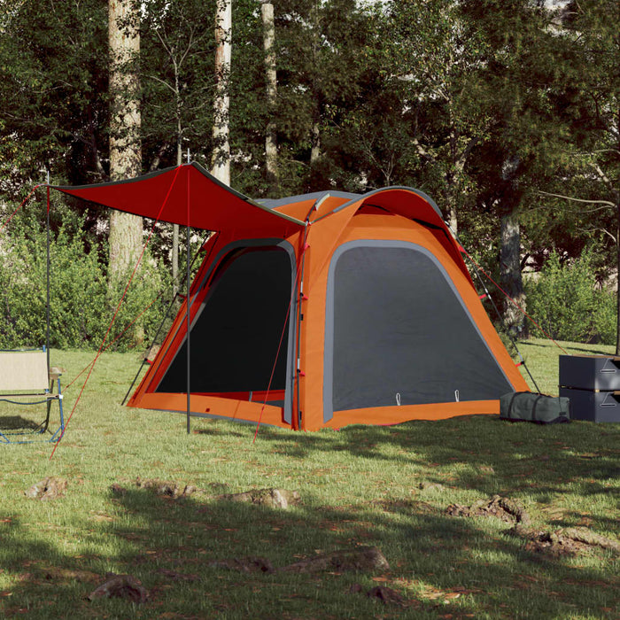 Cort camping, 4 persoane, gri/oranj, impermeabil, setare rapidă - WALTI WALTI
