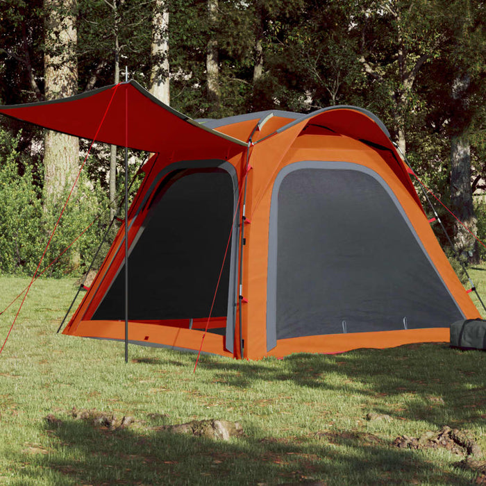 Cort camping, 4 persoane, gri/oranj, impermeabil, setare rapidă - WALTI WALTI