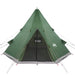 Cort de camping tipi pentru 4 persoane, verde, impermeabil - WALTI WALTI