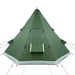 Cort de camping tipi pentru 4 persoane, verde, impermeabil - WALTI WALTI