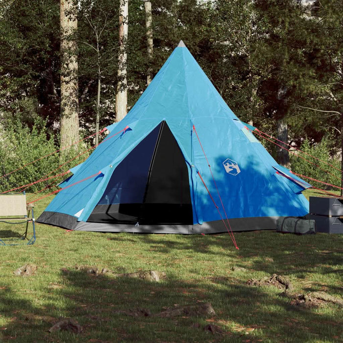 Cort de camping tipi pentru 4 persoane, albastru, impermeabil - WALTI WALTI