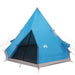 Cort de camping tipi pentru 4 persoane, albastru, impermeabil - WALTI WALTI