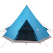 Cort de camping tipi pentru 4 persoane, albastru, impermeabil - WALTI WALTI