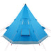 Cort de camping tipi pentru 4 persoane, albastru, impermeabil - WALTI WALTI