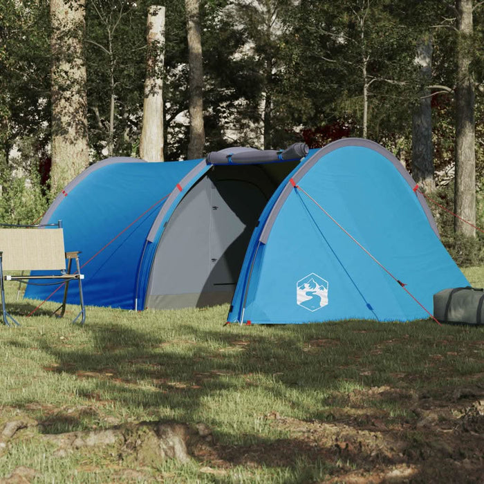 Cort de camping tunel pentru 4 persoane, albastru, impermeabil - WALTI WALTI