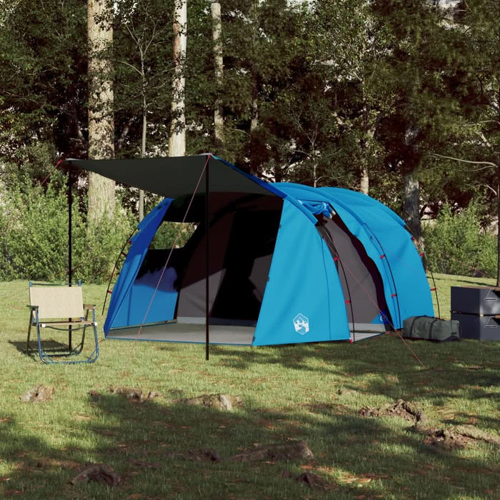 Cort de camping tunel pentru 4 persoane, albastru, impermeabil - WALTI WALTI