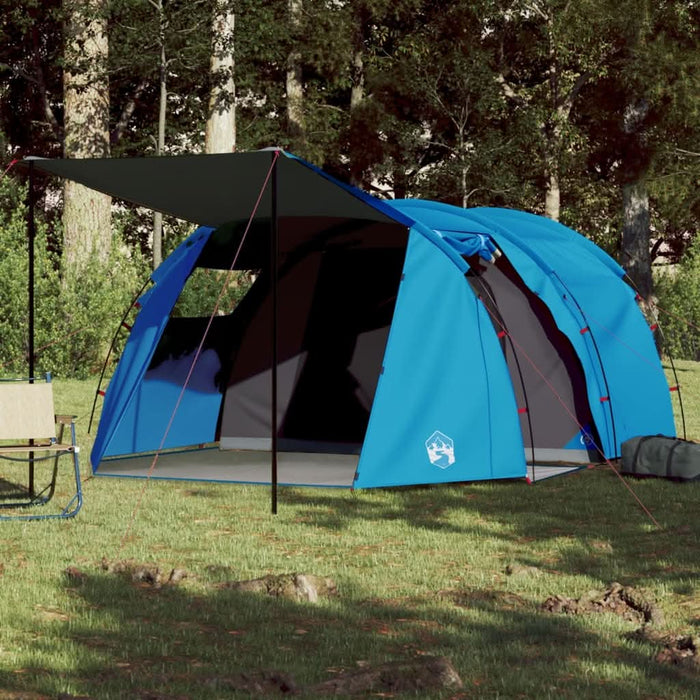 Cort de camping tunel pentru 4 persoane, albastru, impermeabil - WALTI WALTI