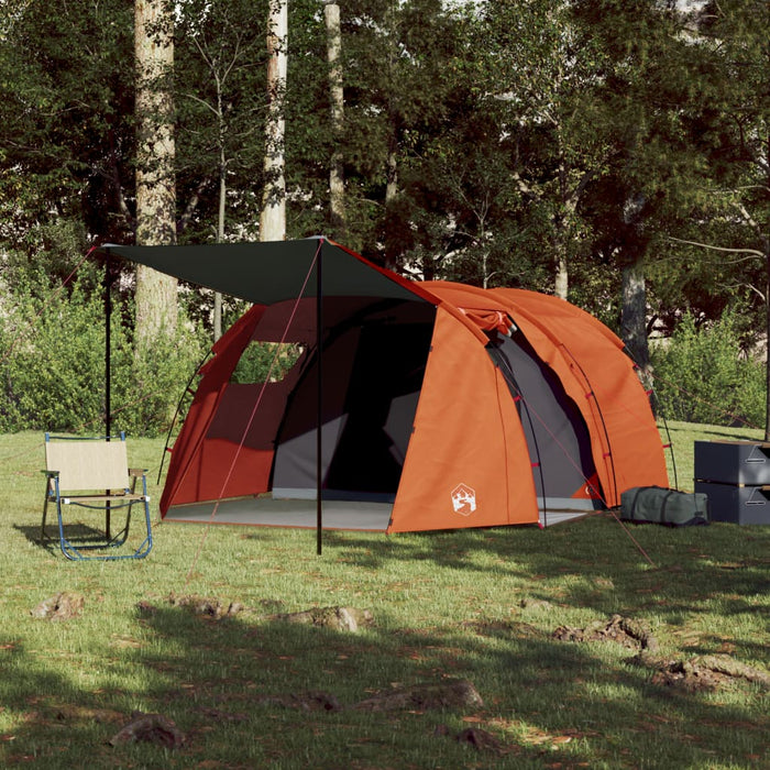 Cort de camping tunel 4 persoane, gri/portocaliu, impermeabil - WALTI WALTI