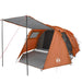 Cort de camping tunel 4 persoane, gri/portocaliu, impermeabil - WALTI WALTI