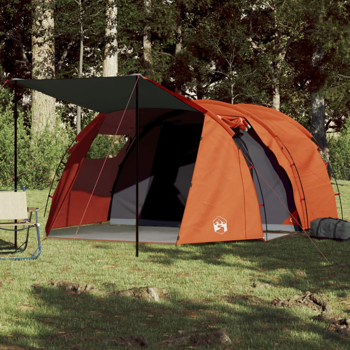 Cort de camping tunel 4 persoane, gri/portocaliu, impermeabil - WALTI WALTI