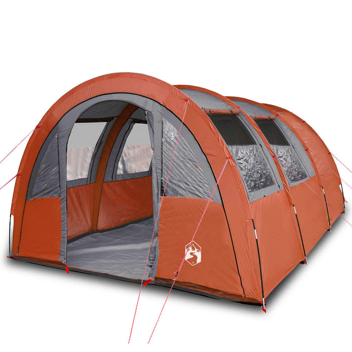 Cort de camping tunel 4 persoane, gri/portocaliu, impermeabil - WALTI WALTI