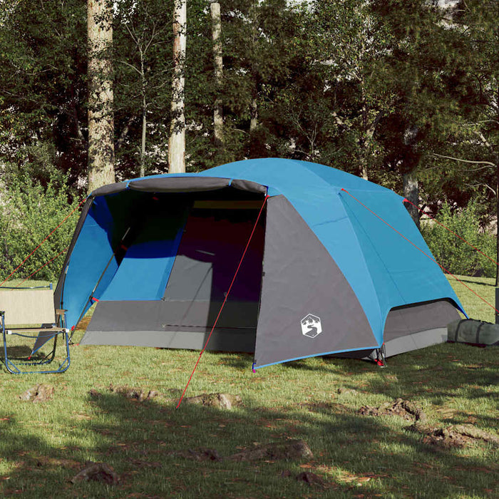 Cort de camping cu verandă 4 persoane, albastru, impermeabil - WALTI WALTI