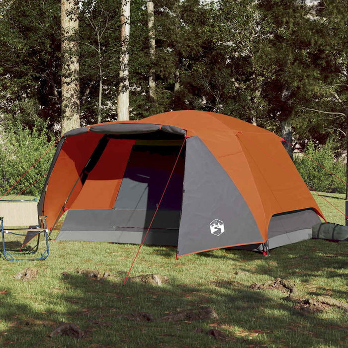 Cort de camping cu verandă 4 persoane, portocaliu, impermeabil - WALTI WALTI