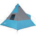 Cort de camping tipi pentru 7 persoane, albastru, impermeabil - WALTI WALTI