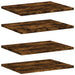 Rafturi perete 4 buc. stejar fumuriu 40x30x1,5 cm lemn compozit - WALTI WALTI