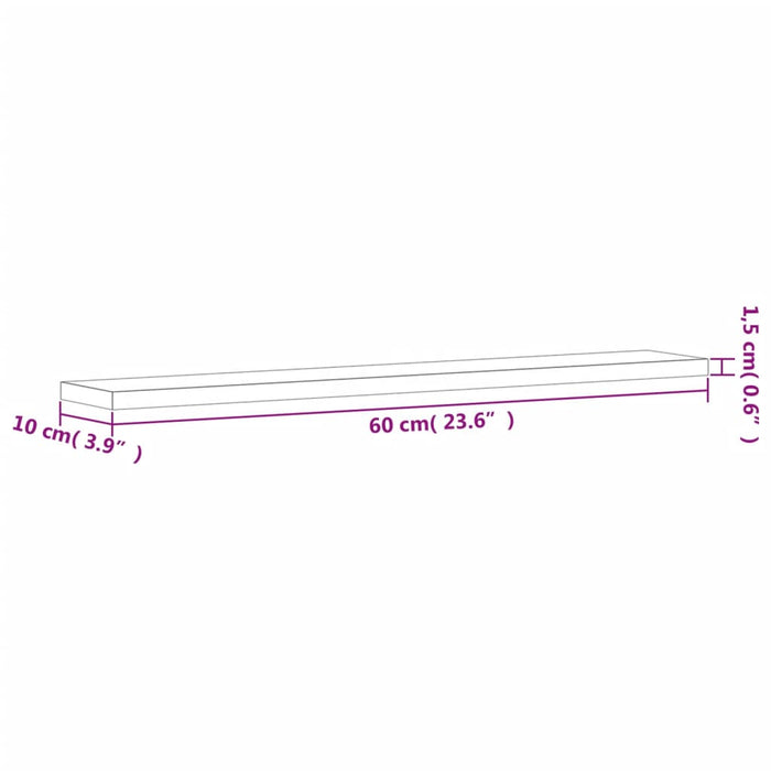 Rafturi de perete, 4 buc., gri sonoma, 60x10x1,5 cm, lemn - WALTI WALTI