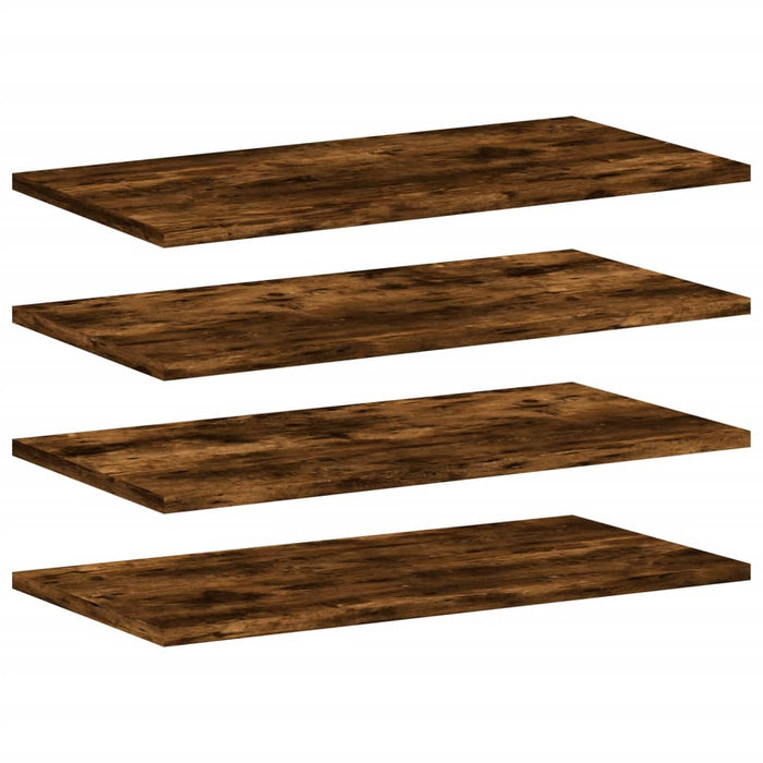 Rafturi perete 4 buc. stejar fumuriu 60x20x1,5 cm lemn compozit - WALTI WALTI