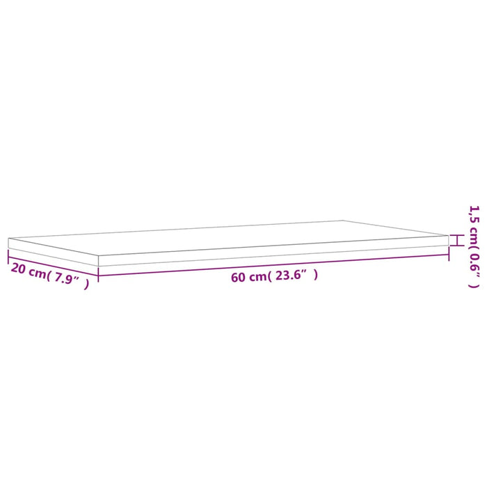 Rafturi perete 4 buc. stejar fumuriu 60x20x1,5 cm lemn compozit - WALTI WALTI