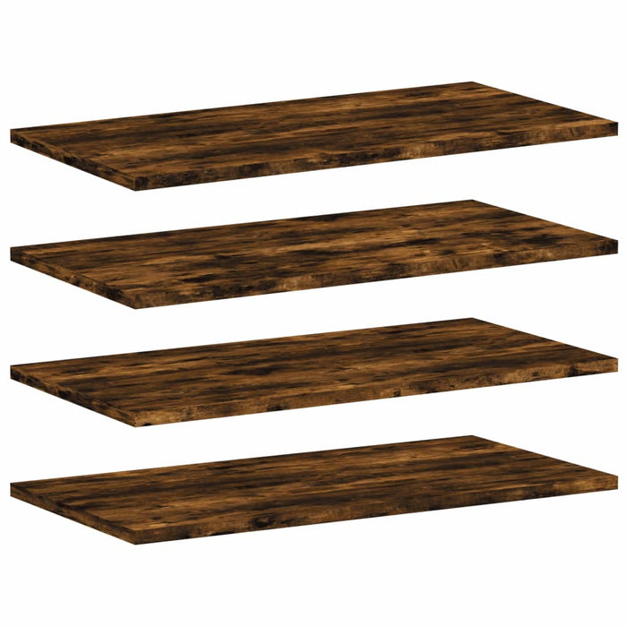 Rafturi perete 4 buc. stejar fumuriu 60x30x1,5 cm lemn compozit - WALTI WALTI