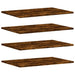 Rafturi perete 4 buc. stejar fumuriu 60x40x1,5 cm lemn compozit - WALTI WALTI