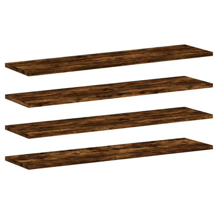Rafturi perete 4 buc. stejar fumuriu 80x20x1,5 cm lemn compozit - WALTI WALTI