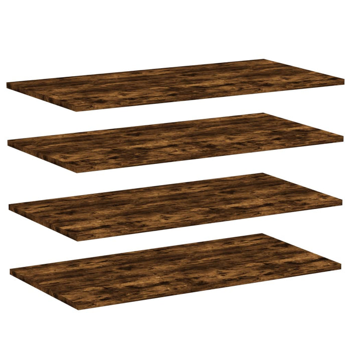 Rafturi perete 4 buc. stejar fumuriu 80x40x1,5 cm lemn compozit - WALTI WALTI